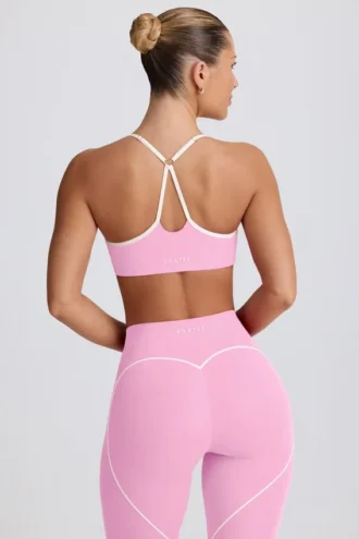 Sujetador deportivo Soft Active con escote corazón en rosa bebé