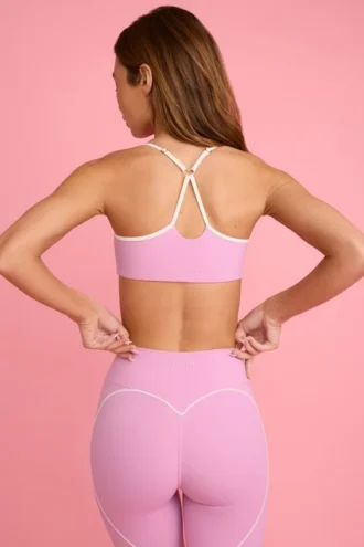 Sujetador deportivo Soft Active con escote corazón en rosa empolvado