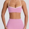 Sujetador deportivo Soft Active con escote corazón en rosa empolvado