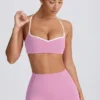 Sujetador deportivo Soft Active con escote corazón en rosa empolvado