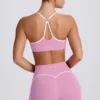 Sujetador deportivo Soft Active con escote corazón en rosa empolvado