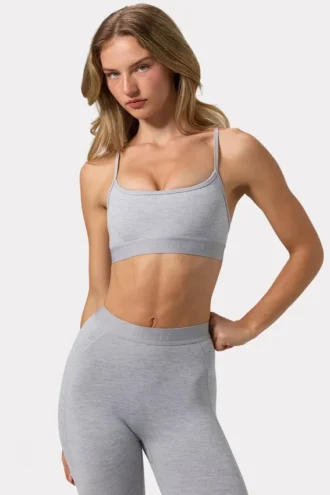 Sujetador deportivo Soft Active con espalda cruzada en gris jaspeado