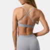 Sujetador deportivo Soft Active con espalda cruzada en gris jaspeado