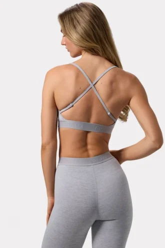 Sujetador deportivo Soft Active con espalda cruzada en gris jaspeado