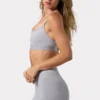 Sujetador deportivo Soft Active con espalda cruzada en gris jaspeado