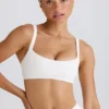 Sujetador deportivo Soft Active con ribete en contraste en blanco
