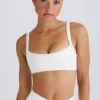 Sujetador deportivo Soft Active con ribete en contraste en blanco