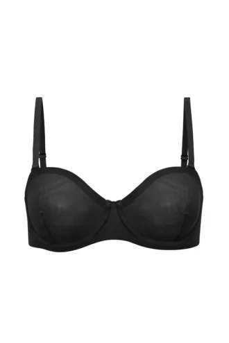 Sujetador sin tirantes de malla suave Intimates en negro