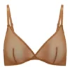 Sujetador triangular de malla suave de una sola capa de Intimates en color almendra