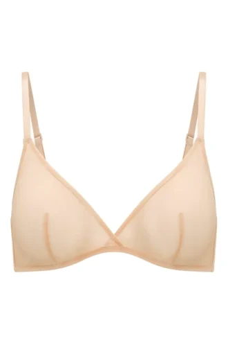 Sujetador triangular de malla suave de una sola capa de Intimates en color beige