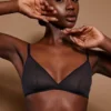 Sujetador triangular de malla suave de una sola capa de Intimates en negro
