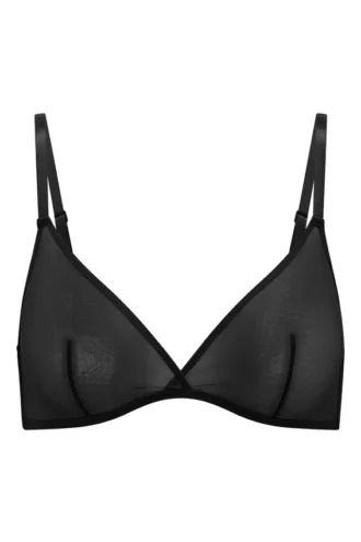 Sujetador triangular de malla suave de una sola capa de Intimates en negro
