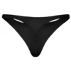 Tanga de punto sin costuras en negro
