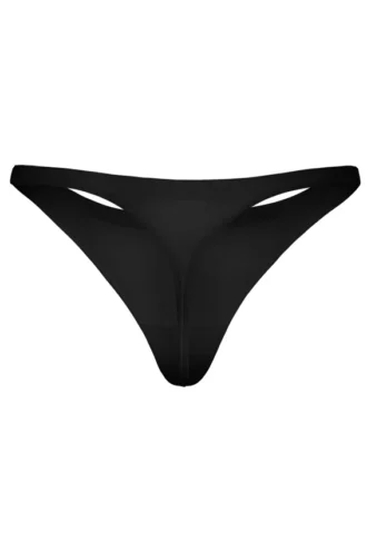 Tanga de punto sin costuras en negro