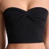 Top bandeau Edie con detalle retorcido en la parte delantera en negro