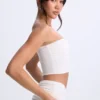 Top bandeau Edie Modal con detalle retorcido en la parte delantera, en blanco