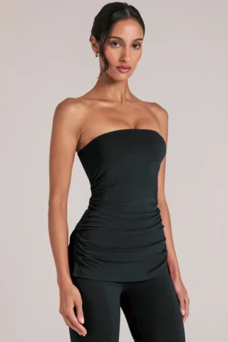 Top bandeau largo Leni en negro