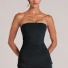 Top bandeau largo Leni en negro