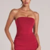 Top bandeau largo Leni en rojo cereza
