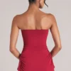 Top bandeau largo Leni en rojo cereza