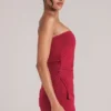 Top bandeau largo Leni en rojo cereza