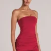 Top bandeau largo Leni en rojo cereza