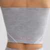 Top bandeau Soft Active con ribetes en contraste en gris jaspeado