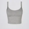 Top camiseta largo sin costuras Super Sculpt en gris jaspeado