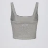 Top camiseta largo sin costuras Super Sculpt en gris jaspeado