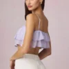 Top camisola corto con volantes Lacie en color lila