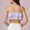 Top camisola corto con volantes Lacie en color lila