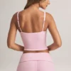 Top camisola de cuello cuadrado en modal Lai, color rosa pastel
