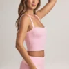 Top camisola de cuello cuadrado en modal Lai, color rosa pastel