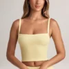 Top camisola de cuello cuadrado Lai Modal en color sorbete de limón