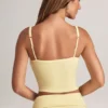 Top camisola de cuello cuadrado Lai Modal en color sorbete de limón