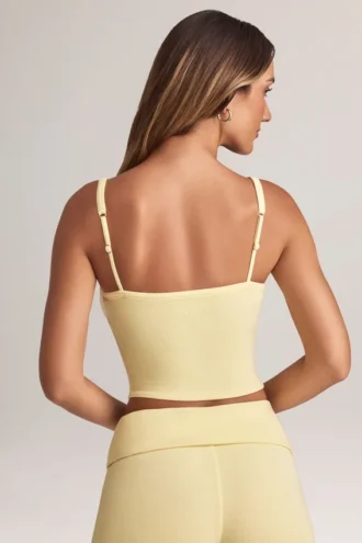 Top camisola de cuello cuadrado Lai Modal en color sorbete de limón