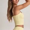 Top camisola de cuello cuadrado Lai Modal en color sorbete de limón