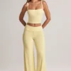 Top camisola de cuello cuadrado Lai Modal en color sorbete de limón