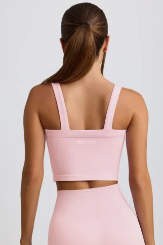Top camisola largo sin costuras Super Sculpt en rosa empolvado