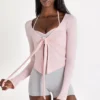 Top con lazo delantero de Modal en color Blush
