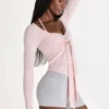 Top con lazo delantero de Modal en color Blush