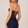 Top corsé bandeau con cordones Zoa en negro