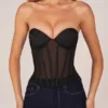 Top corsé bandeau con cordones Zoa en negro