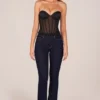 Top corsé bandeau con cordones Zoa en negro