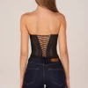 Top corsé bandeau con cordones Zoa en negro