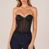 Top corsé bandeau con cordones Zoa en negro