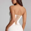 Top corsé con cordones Araminta en blanco