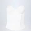 Top corsé con cordones Araminta en blanco