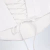 Top corsé con cordones Araminta en blanco