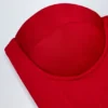 Top corsé con cordones Araminta en rojo fuego